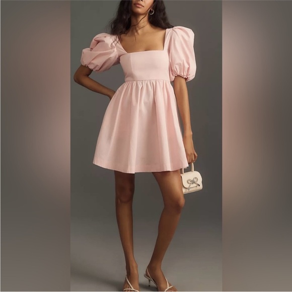 Anthropologie Dresses & Skirts - Nwot Anthropologie x Maeve Puff-Sleeve Square-Neck Mini Dress
